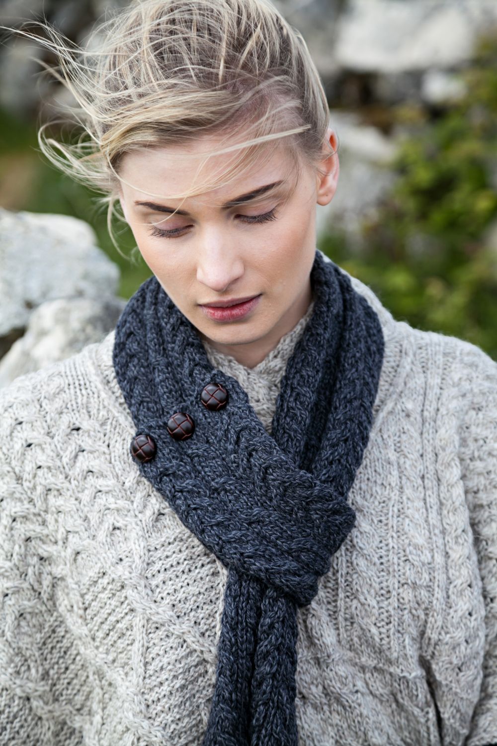 Aran Loop Wool Scarf
