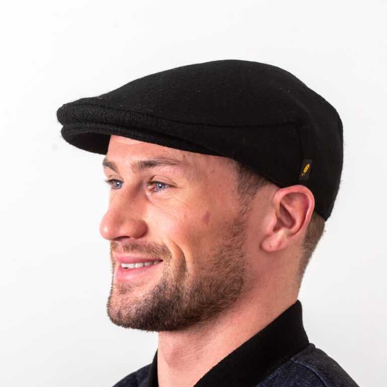 Black Traditional Flat Cap Aran Islands Knitwear