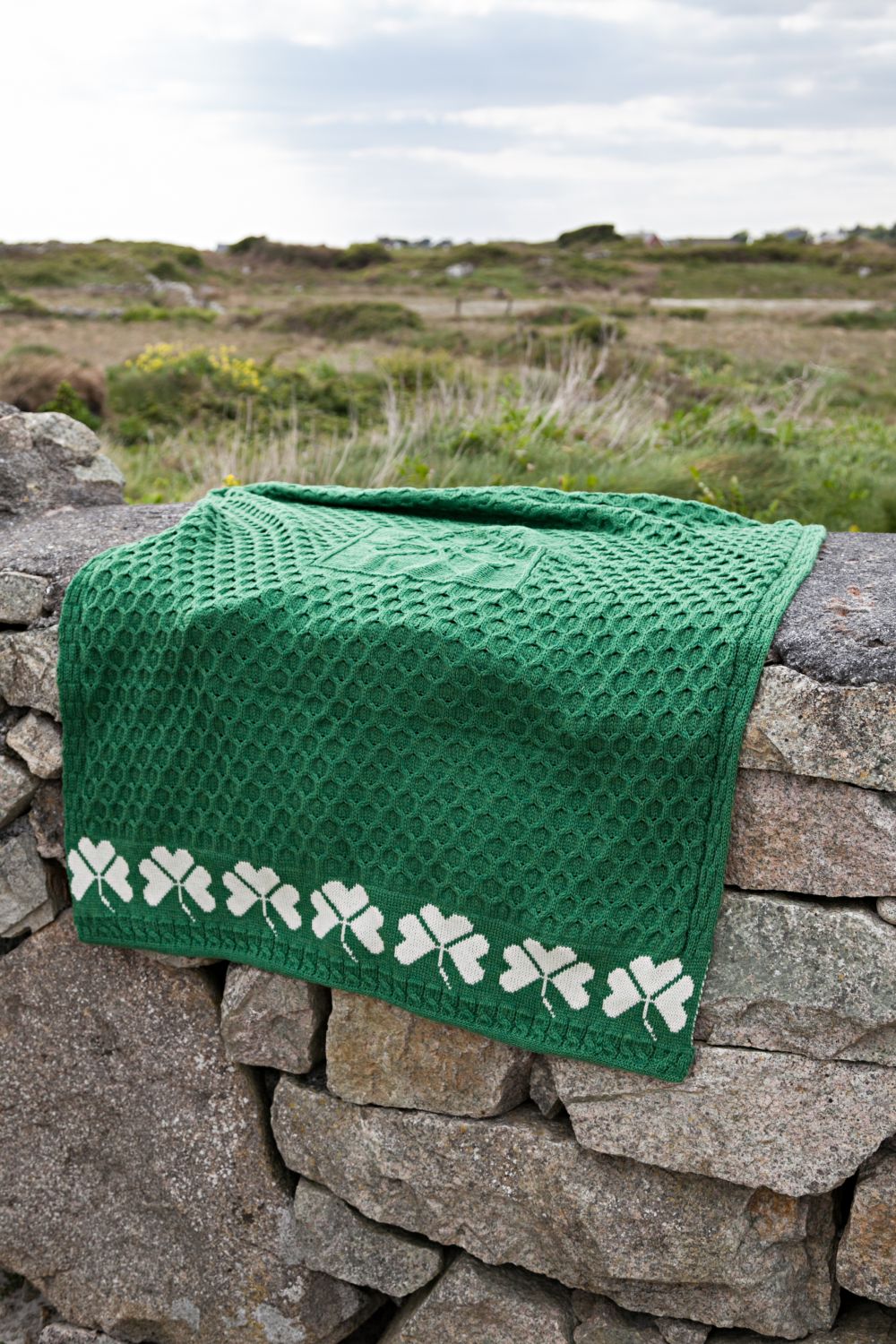 Irish Shamrock Throw Aran Islands Knitwear